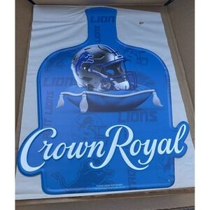 Detroit Lions /Crown Royal Bar Metal Tin Sign Wall Decor Man Cave Garage Decor